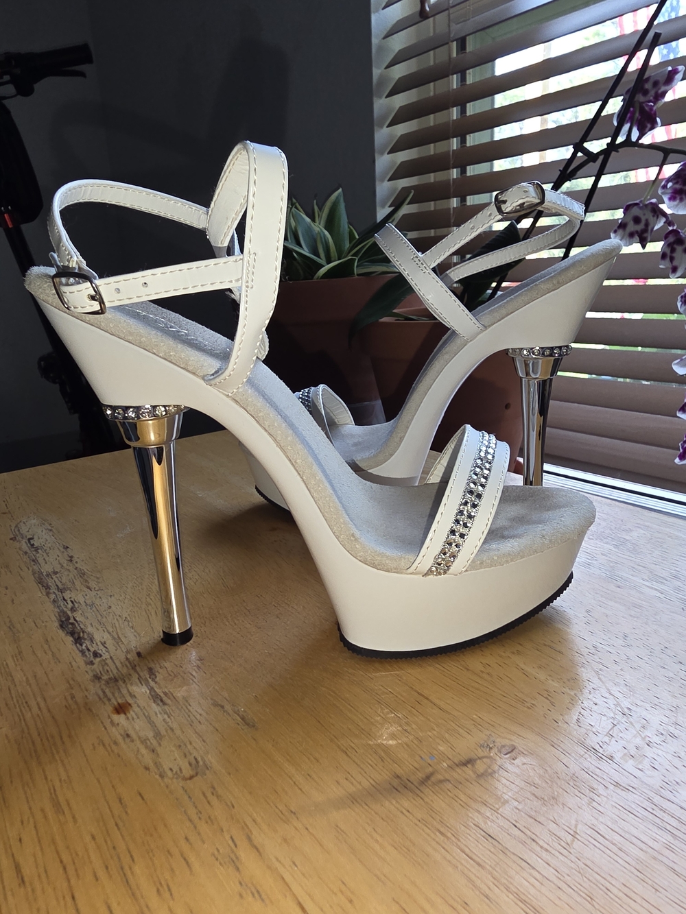 Pleaser Platform Heels with Rhinestone Accents